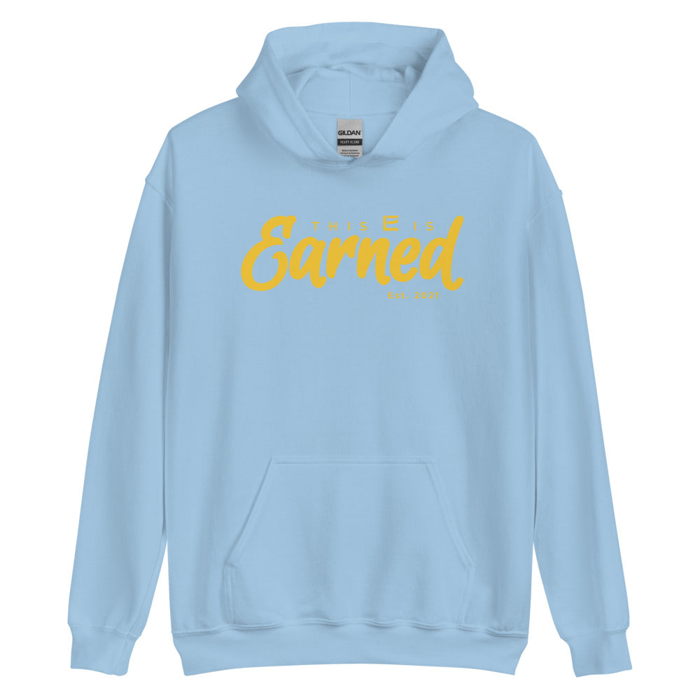 EARNED Script Hoodie - Light Blue