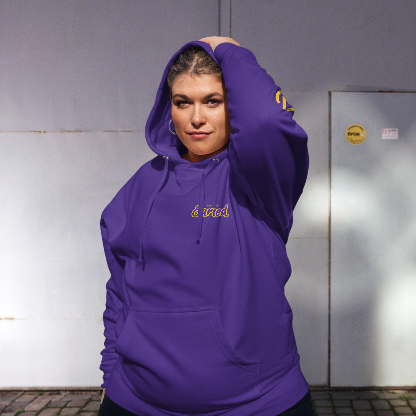 EARNED SCRIPT CREST Unisex Hoodie - Purple