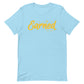 THE EARNED SHIRT Unisex T-Shirt (SCRIPT VARIANT) - Light Blue